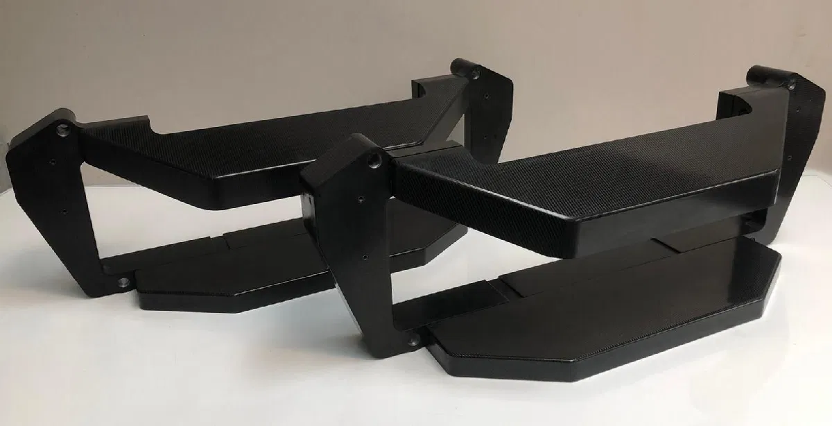 Finished carbon fibre bodywork on the bench at AGN Composites