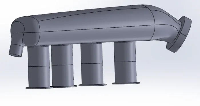 CAD section showing tooling for the finished component