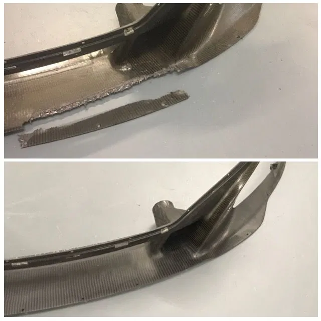 Damaged carbon fibre duct rebuilt